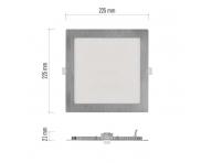 LED vestavn svtidlo NEXXO, tvercov, stbrn, 18W, se zmnou CCT Emos ZD2243