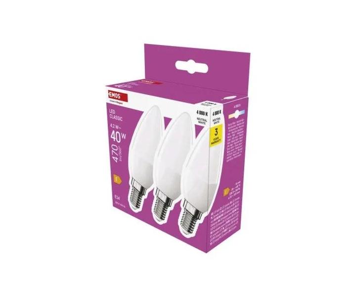 LED rovka svka Emos Classic, E14, 4,2 W (40 W), neutrln bl - 1 ks