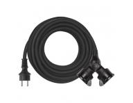 Venkovn prodluovac kabel 15 m / 2 zsuvky / ern / guma / 230 V / 1,5 mm2 Emos P0602