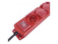 Prodluovac kabel 3 m / 4 zsuvky / s vypnaem / erno-erven / guma-neopren / 1,5 mm2 Emos P14131