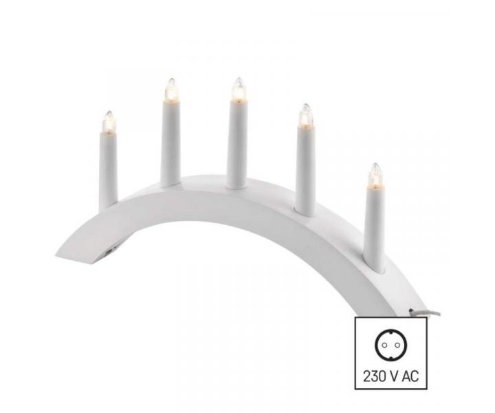 Svcen na 5x roviku E10 devn bl, oblouk, 20x38 cm, vnitn, tepl bl Emos DCAZ01