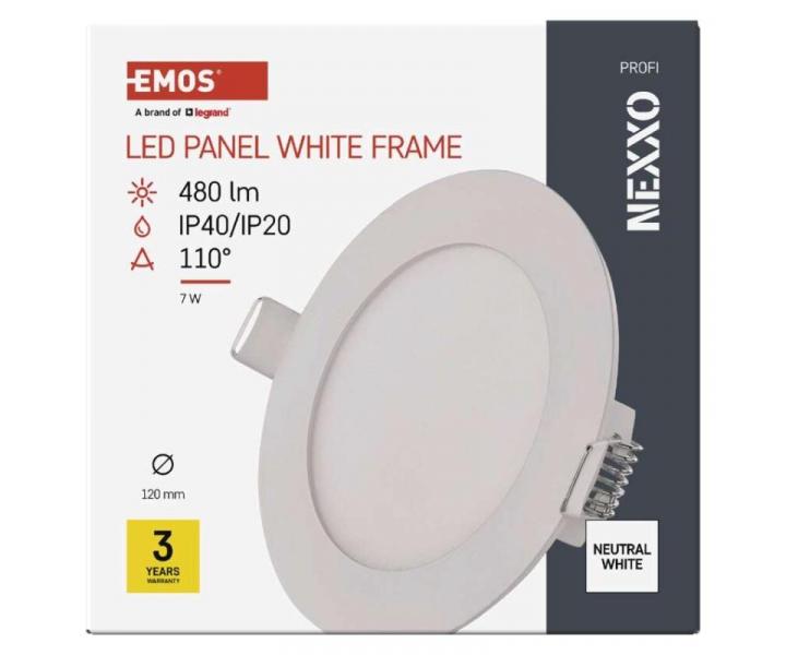 LED vestavn svtidlo NEXXO, kruhov, bl, 7W, neutrln bl Emos ZD1125
