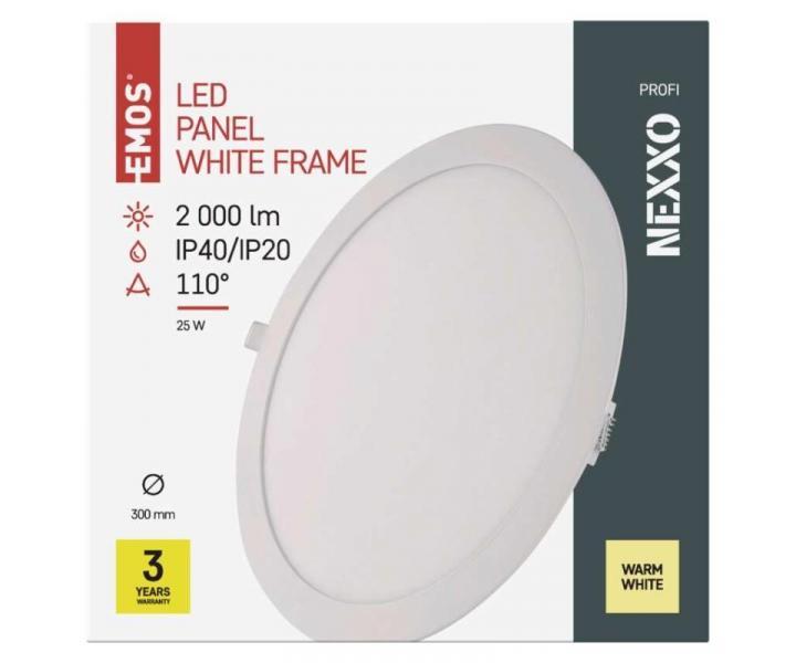 LED vestavn svtidlo NEXXO, kruhov, bl, 25W, tepl bl Emos ZD1154