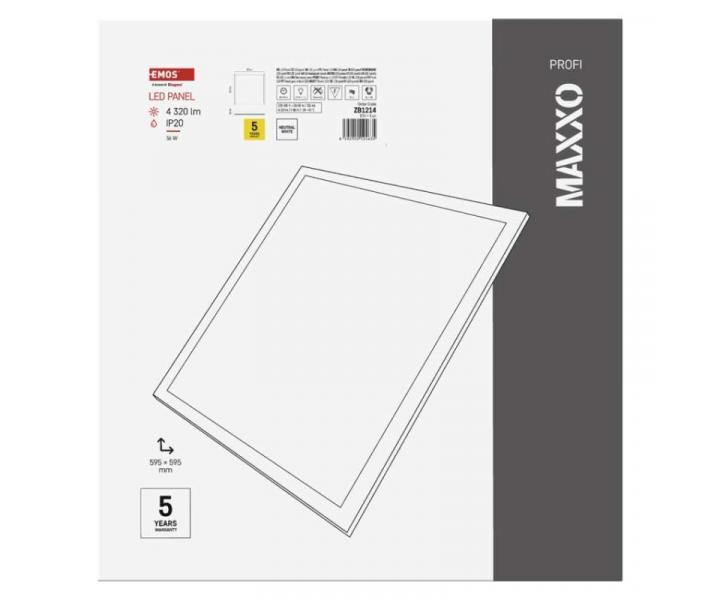 LED panel MAXXO 6060, tvercov vestavn bl, 36W neutrln bl Emos ZB1214