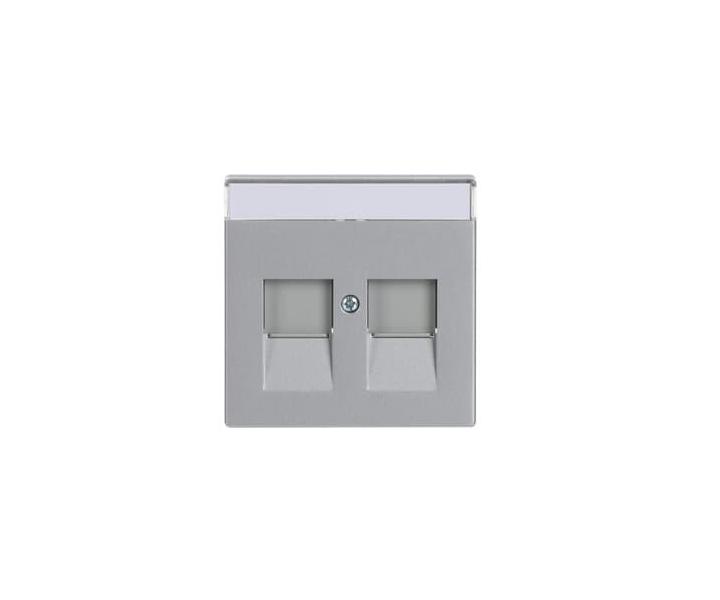 Kryt zsuvky komunikan, s krycmi clonkami (pro 2 zsuvky) ABB Future 2CKA001710A3676 - hlinkov stbrn