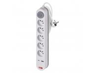 Prodluovac kabel Emos P1513PD, 5x zsuvka, 1x USB-A, 1x USB-C, bl, 3 m