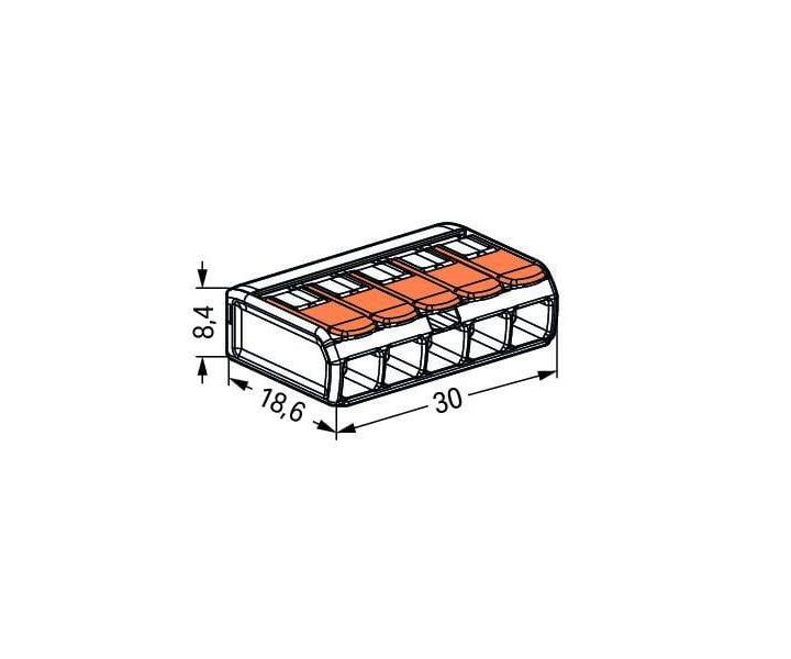Svorka s pkou Wago 221-415 - 5x4 mm2